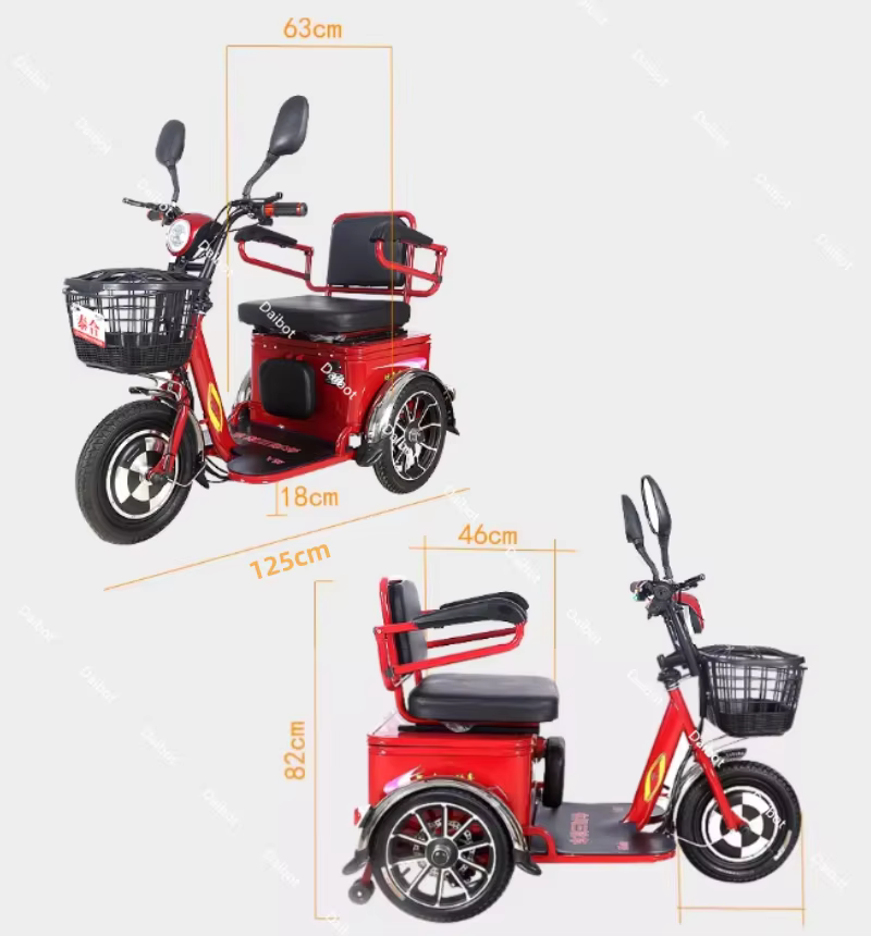 Trottinette Électrique Tout Terrain à 3 Roues avec Siège Accoudoir