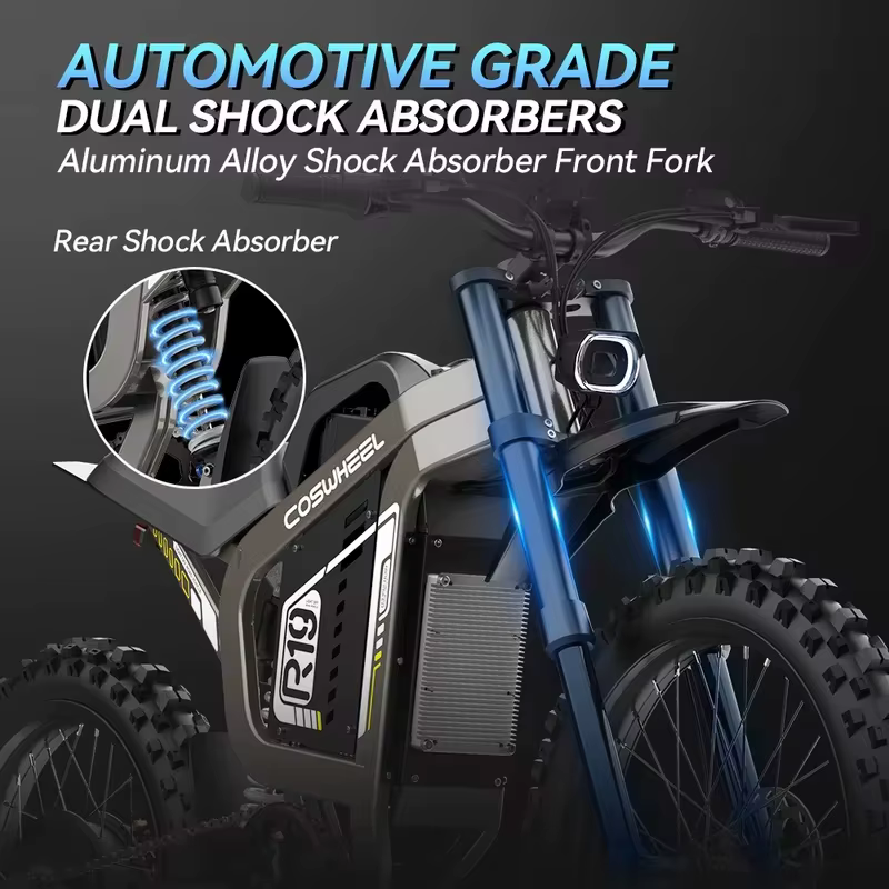 Readygo COSWHEEL R19 Moto électrique tout-terrain 9000W Haute puissance Batterie 72V40Ah Adulte Vitesse maximale 96