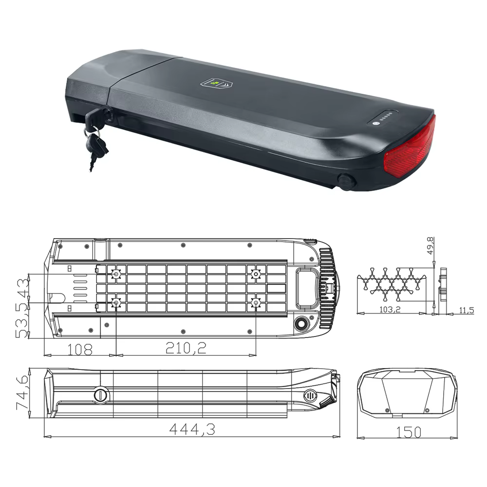 TOPLIFE E-4600 batterie au Lithium assistée électrique 36V 13Ah 17.5Ah 20Ah 468Wh 720Wh remplacement pour vélo de ville 250W 350W 500W
