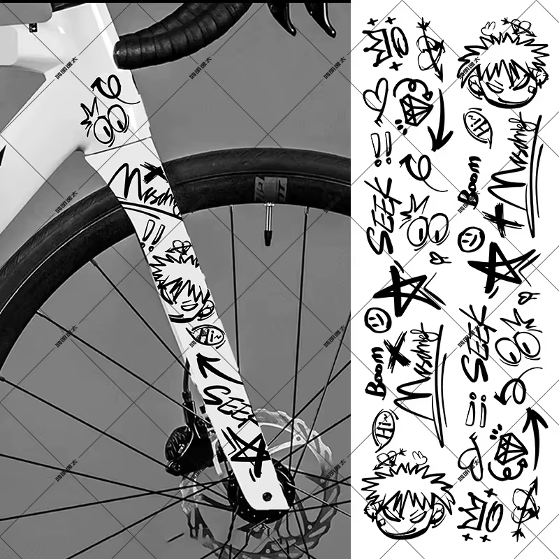 Autocollants de vélo Graffiti pour cadre de vélo