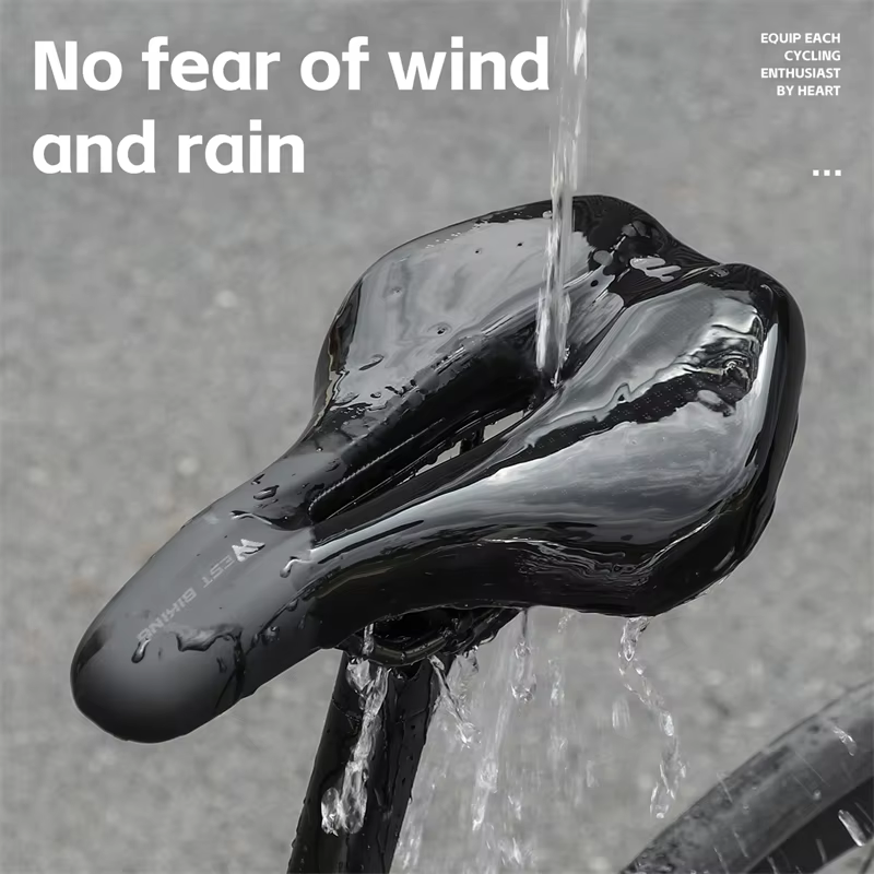 WEST BIKING Selle de vélo en cuir givré respirant et creux