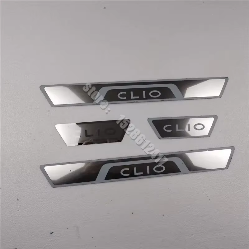 Accessoires de voiture pour Renault CLIO IV V CLIO 4 5 RS 2014 ~ 2024, plaque de seuil de porte en acier inoxydable, garniture de pédale de protection