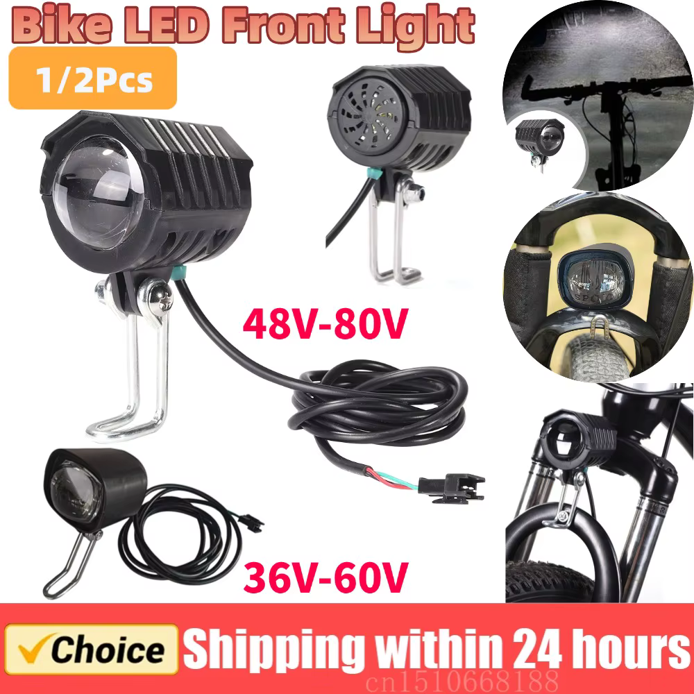 Ebike e-bike 36V 48V 60V 80V vélo électrique lumière avec klaxon étanche Scooters moto phare klaxon ensemble phare avant