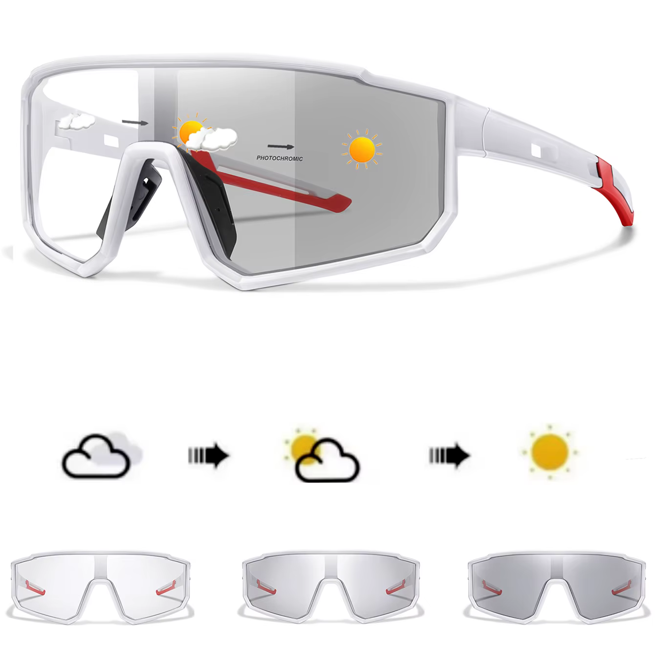 Marque de mode hommes femmes vélo lunettes photochromiques vtt
