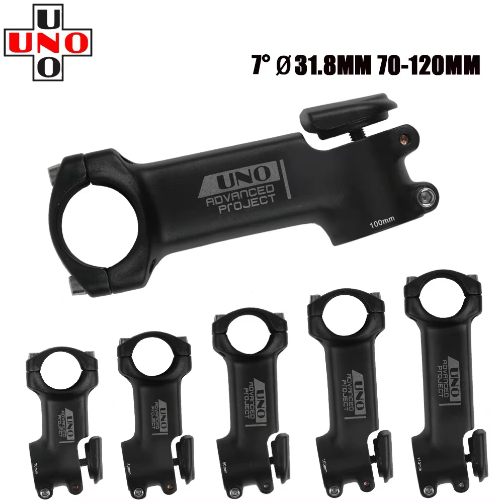 Tige de vélo UNO 7 degrés tige de vélo de route vtt 31.8mm riser carré avec couvercle 70-120mm pièces électriques de vélo de montagne