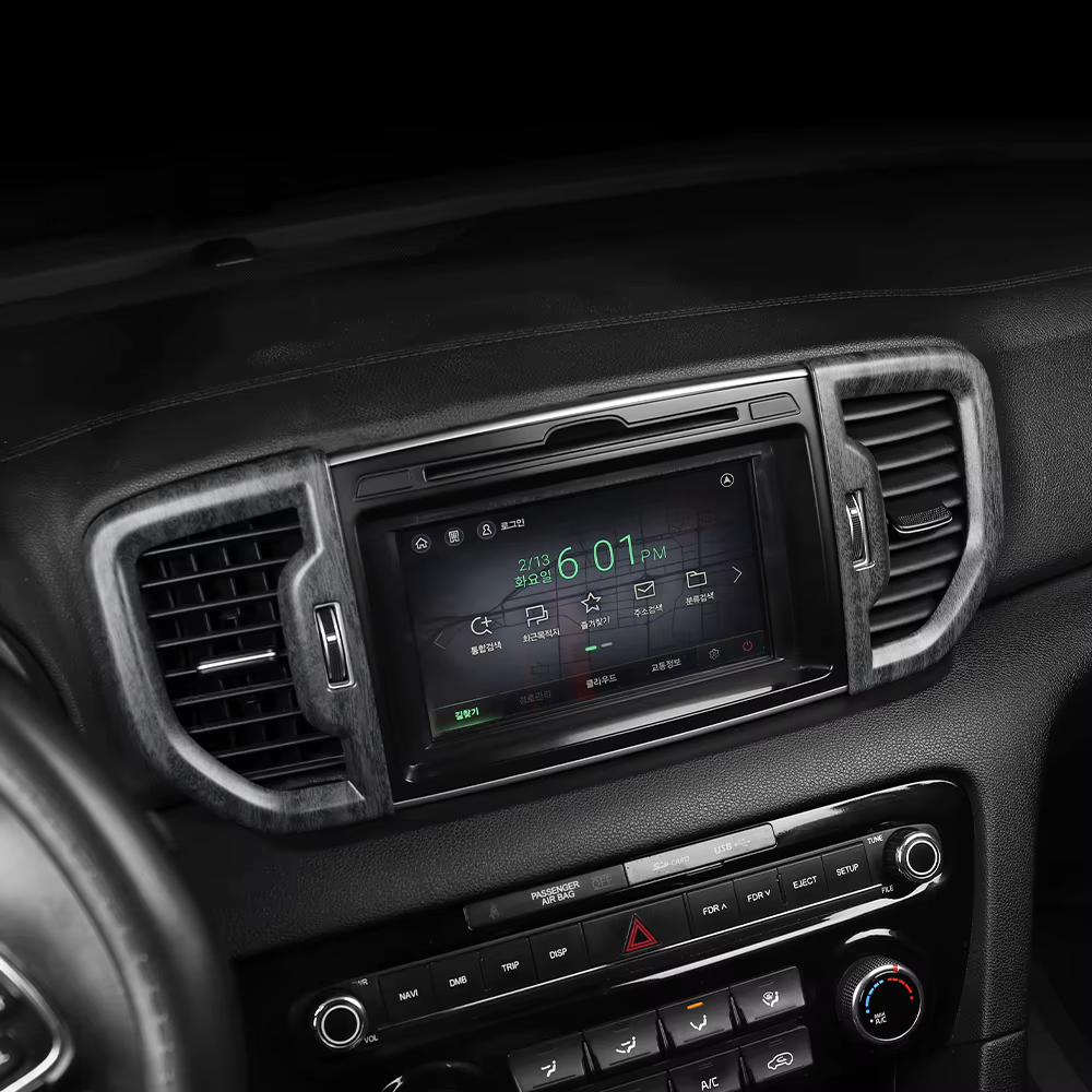 2 pièces d'accessoires intérieurs de voiture pour Kia Sportage 2015-2021, conduite à gauche, garniture de cache de ventilation centrale du tableau de bord en ABS