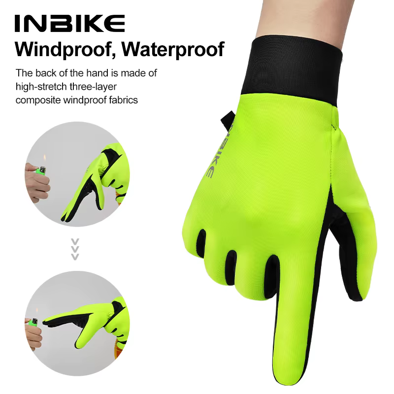 INBIKE hiver gants de cyclisme pour hommes femmes chaud polaire gant de vélo pour l'équitation