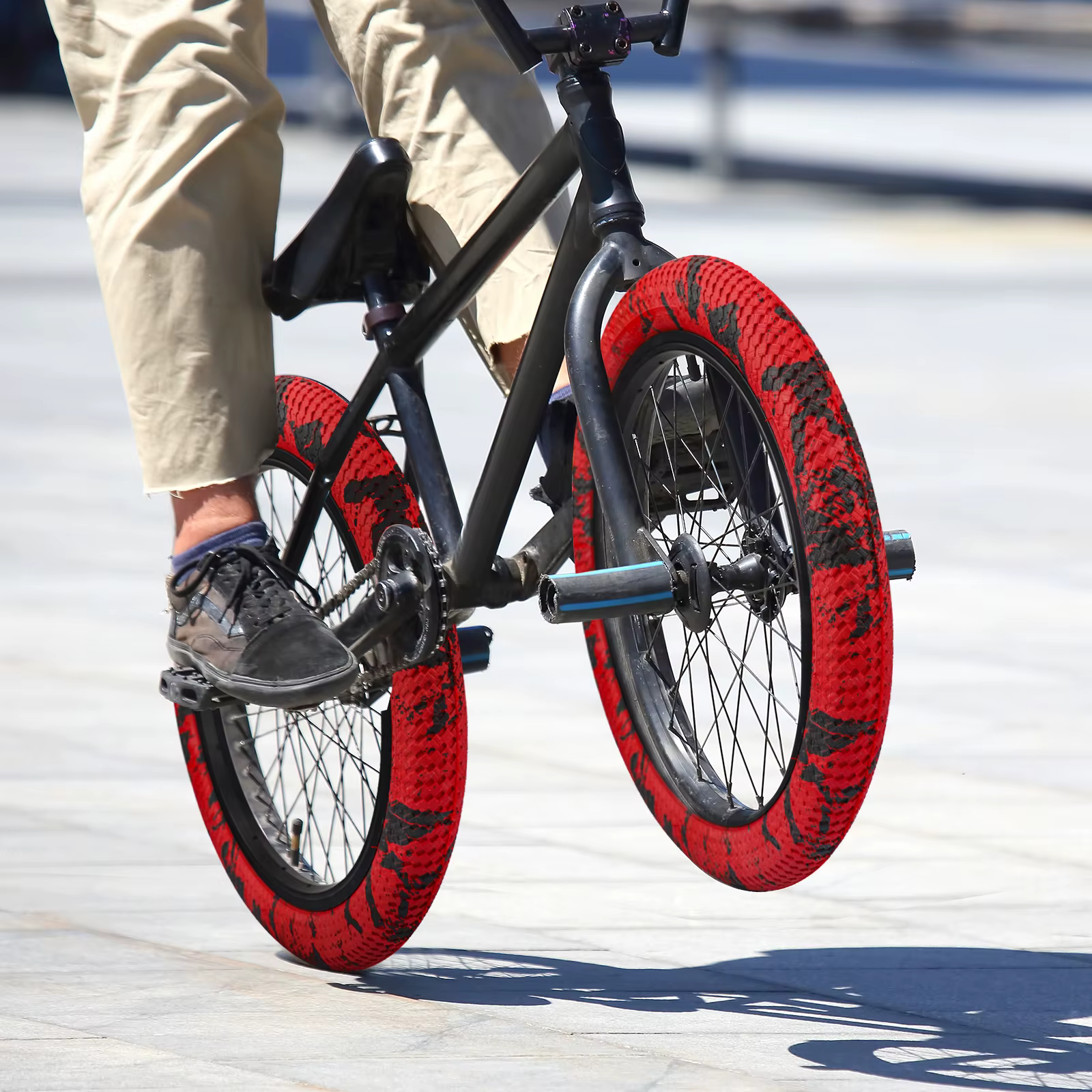 Pneus de vélo ZUKKA 2 pièces 16x2.1 avec chambres à air et leviers - Motif antidérapant unique pour vélos enfant BMX VTT 16 pouces