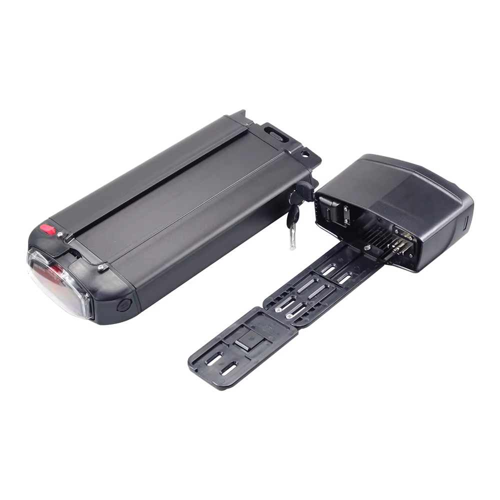 Batterie de vélo électrique EVRYjourney FATTIRE 500W pour porte-bagages arrière 48V 10.4Ah 12Ah 14Ah avec feu