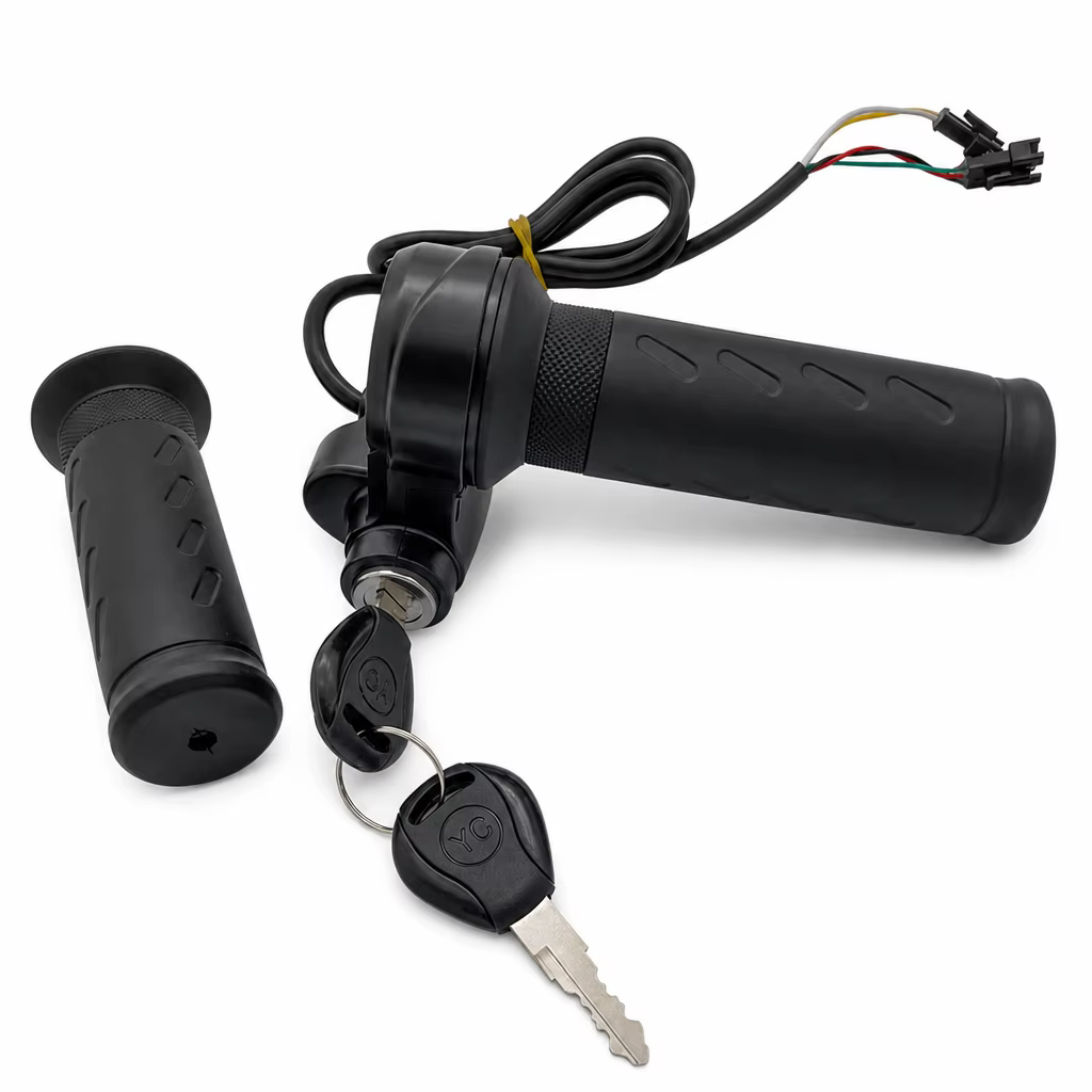 Accélérateur rotatif pour trottinette électrique avec verrouillage de contact