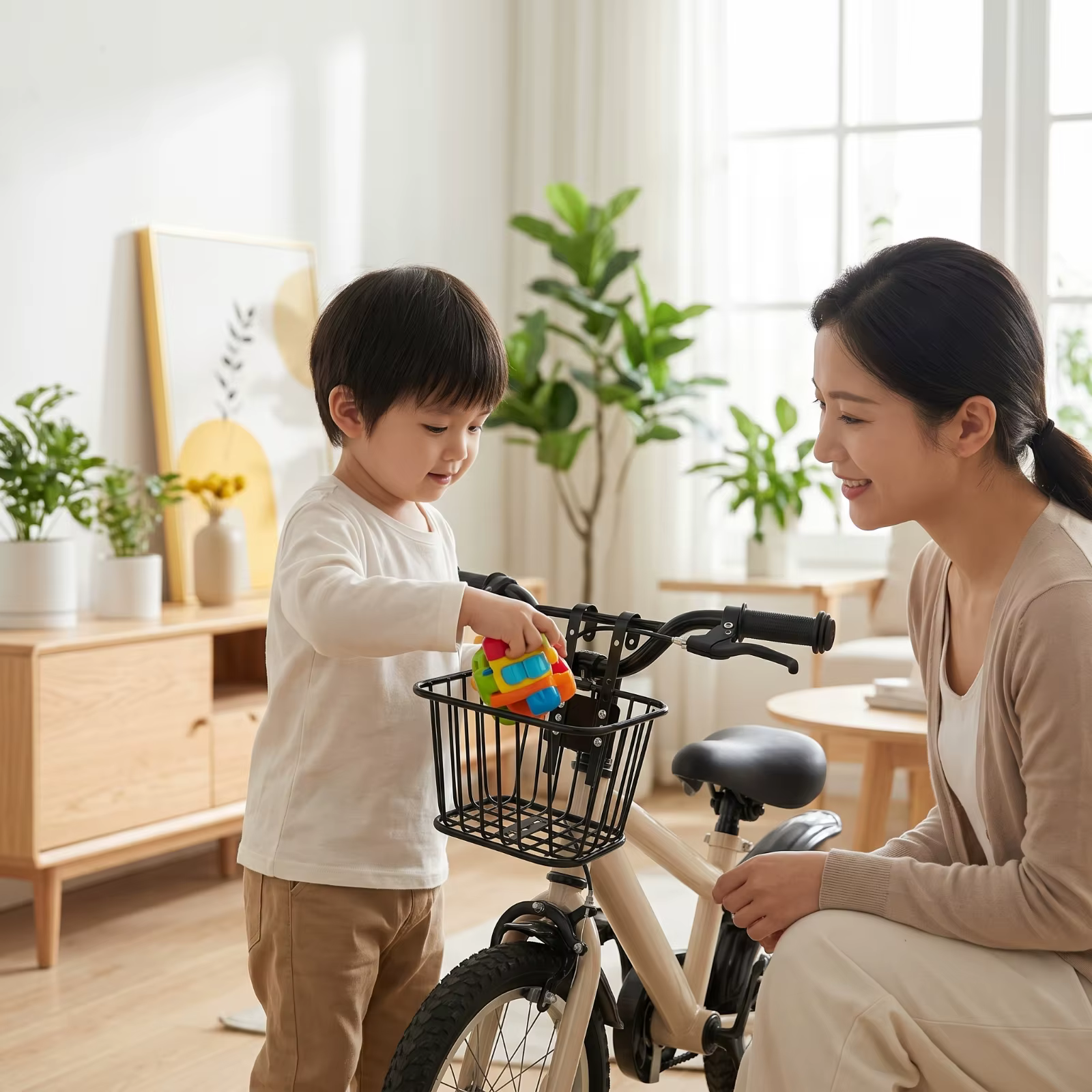 Panier de vélo avec matériel de fixation, panier avant à accrocher, compact et robuste pour enfants, balades en quartier, excursions scolaires