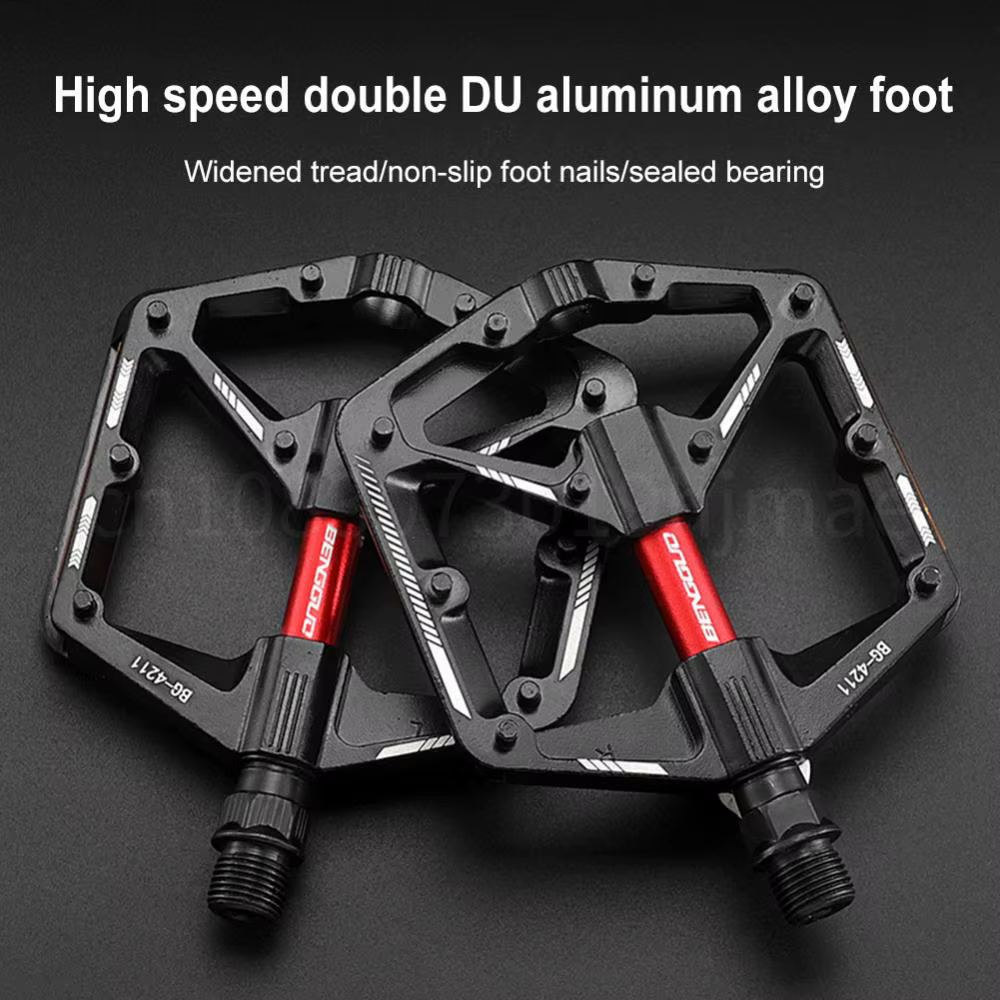 1 paire Double DU roulement vélo pédale anti-dérapant cyclisme pédales plates ultraléger en alliage d'aluminium