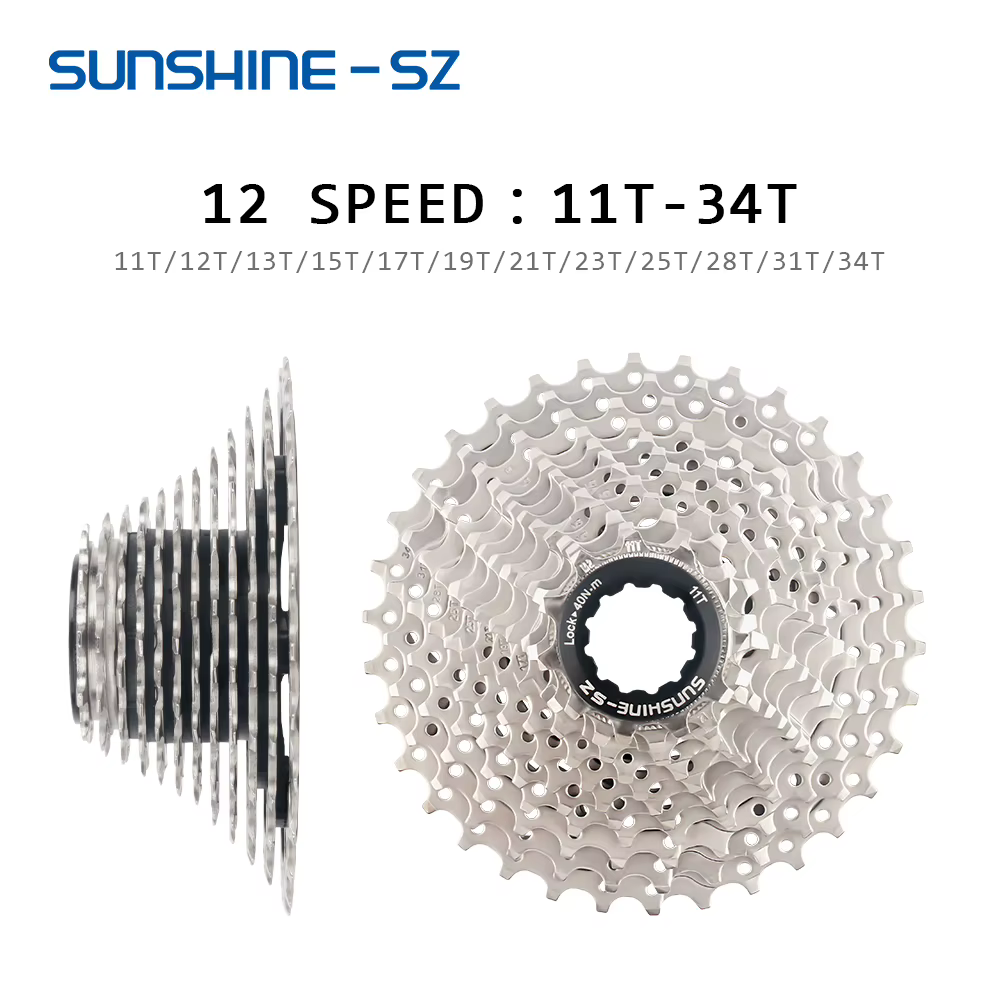 Sunshine-sz vélo de route 12S Cassette 28T 30T 32T 34T 12 vitesses roue libre