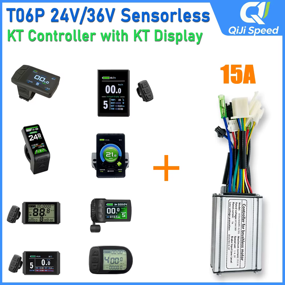 Contrôleur de vélo électrique KT T06P 15A 24V 36V 250W