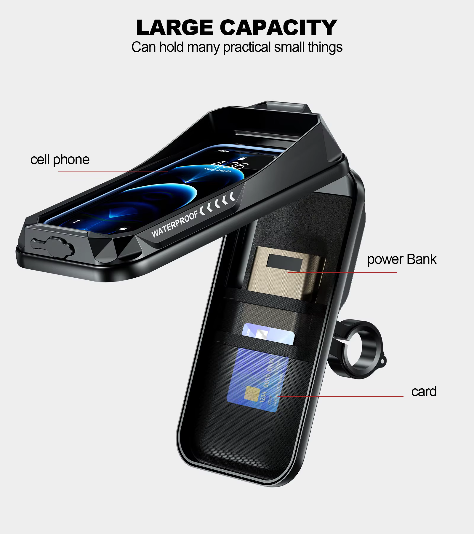 Support de sac de guidon de téléphone de vélo