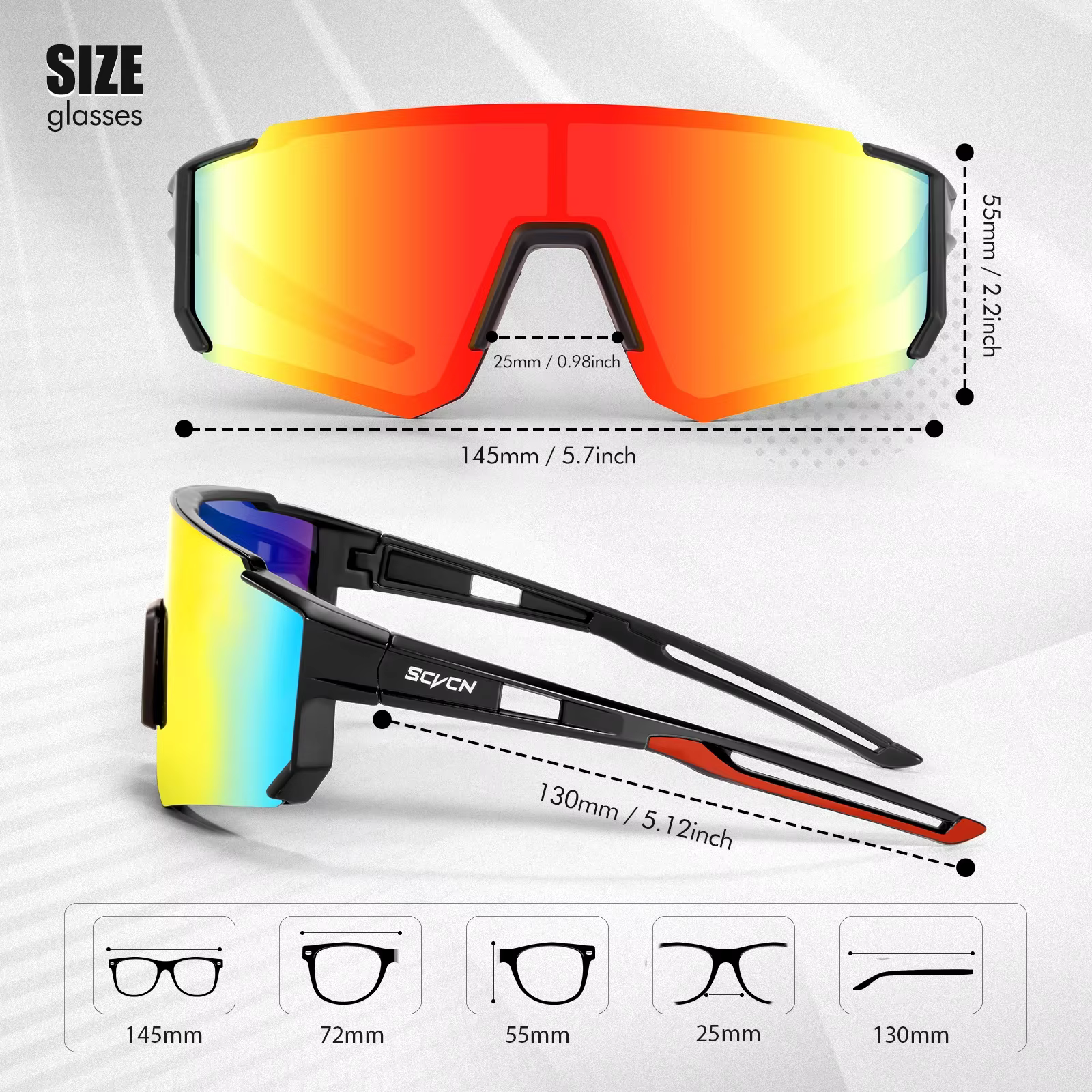 SCVCN mode lunettes de cyclisme vélo Baseball