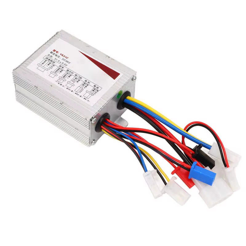 Contrôleur de moteur de vélo électrique 12V/24V/36V 500W brossé et 3 poignées d'accélérateur pour vélos et Tricycles électriques