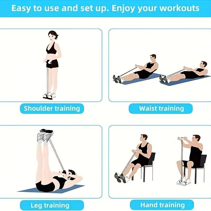 Entraîneur de fitness portable à domicile avec pédale antidérapante et poignée souple