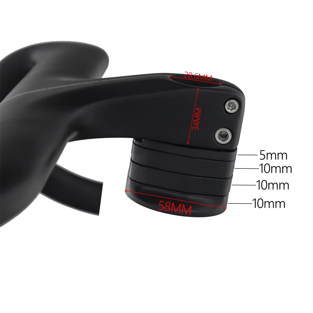 Guidon de vélo de route intégré en carbone KOCEVLO R03 avec entretoises