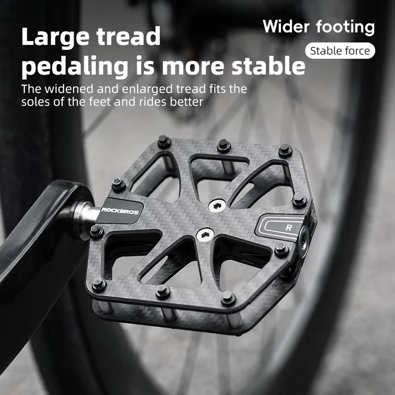 ROCKBROS pédale de vélo pédales en Fiber de carbone ultralégères à 3 roulements anti-dérapant étanche