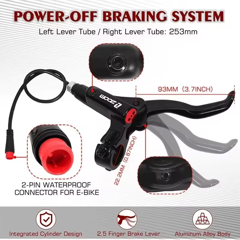 ZOOM HB-775E E-BIKE jeu de freins à disque hydrauliques Scooter électrique vtt vélo mise hors tension contrôle Pistons huile gauche avant droit frein