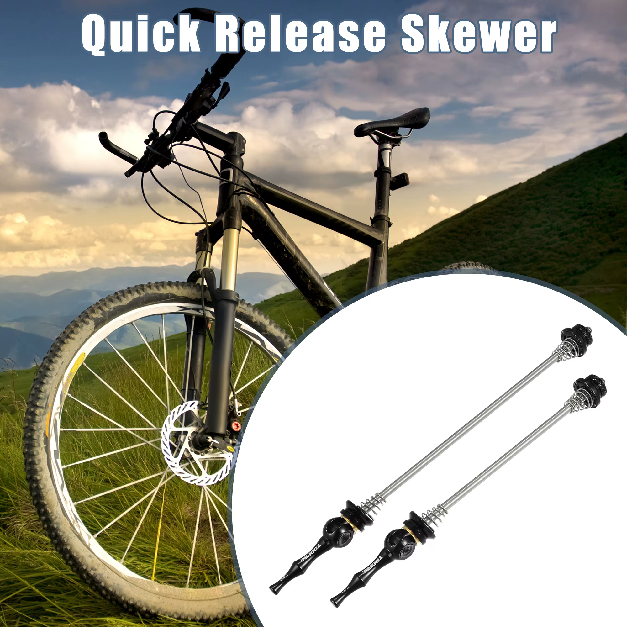 X Autohaux 1 paire de brochettes d'essieux à dégagement rapide avant arrière pour vélo de route 140mm 180mm noir
