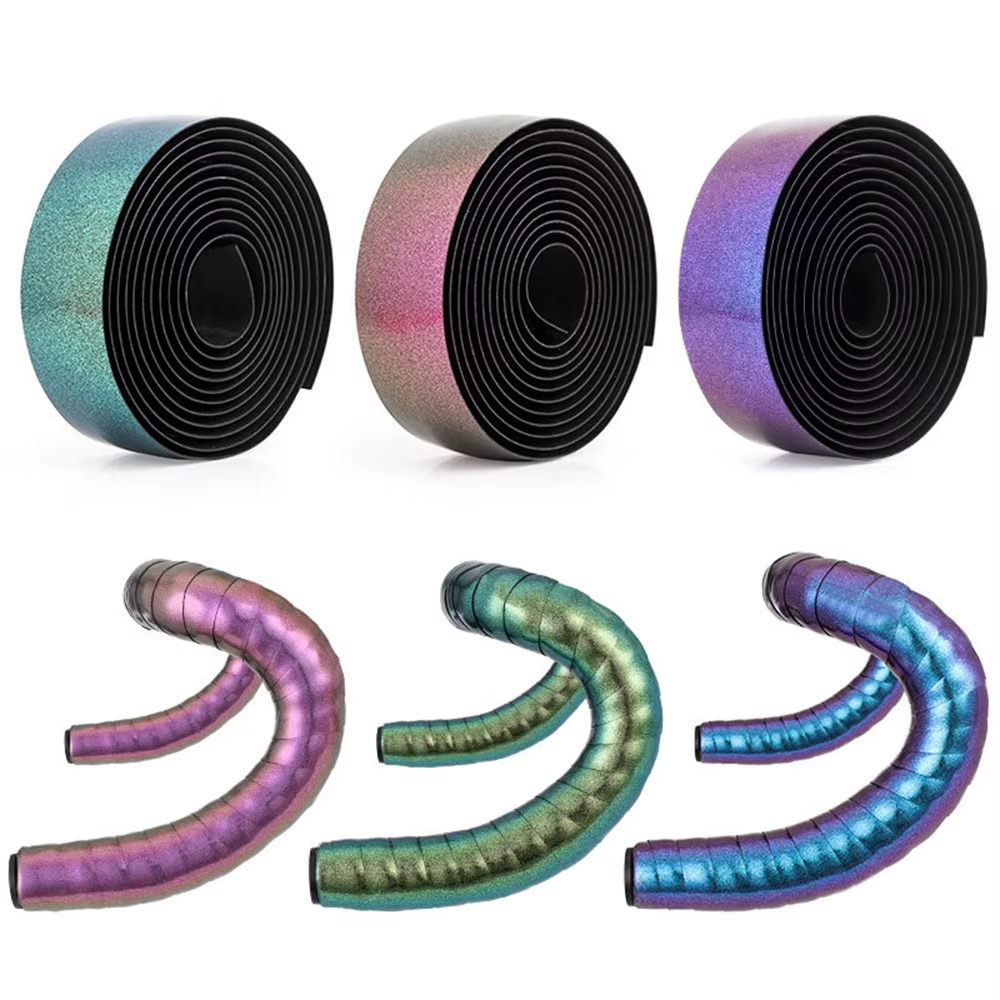 Bande de barre de vélo de route couleur caméléon, 2 pièces, EVA PU, bande de guidon de vélo, respirante, anti-transpiration, antidérapante, amortisseur de chocs, 2150mm