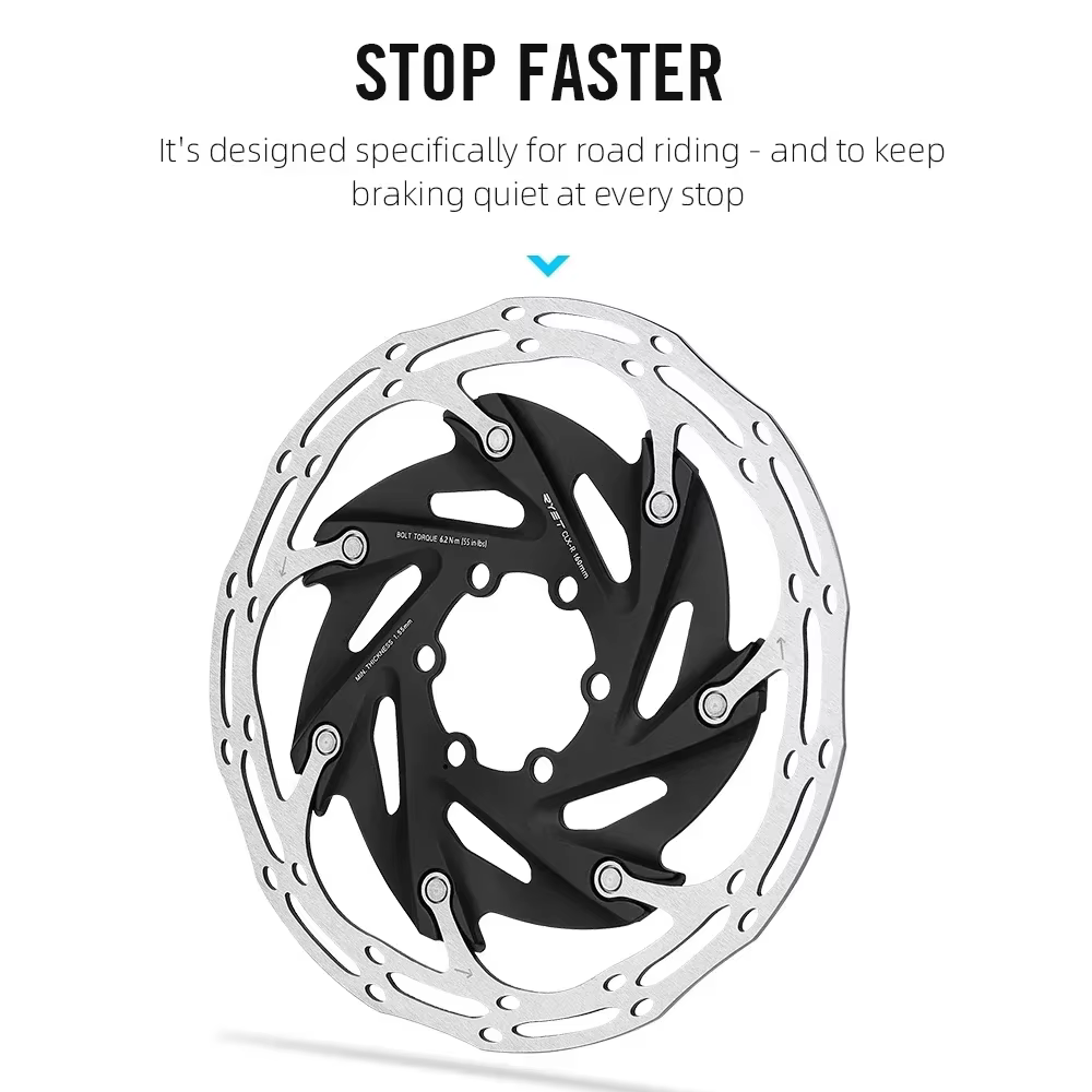 2025 RYET Rotors de frein de vélo 6 boulons et verrouillage central 140mm/160mm pièces