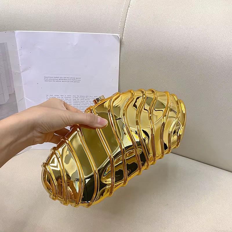 Pochette de soirée de luxe en acrylique avec chaîne pour femmes, sac à main pour mariage, bal de promo, sac à bandoulière de soirée