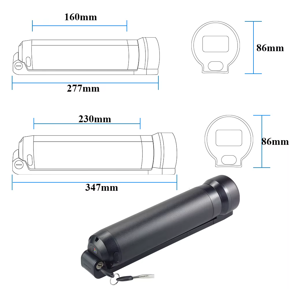 Reention 21700 tube inférieur vélo électrique cadre batterie 36V 10Ah 24V 15Ah Mini bouteille