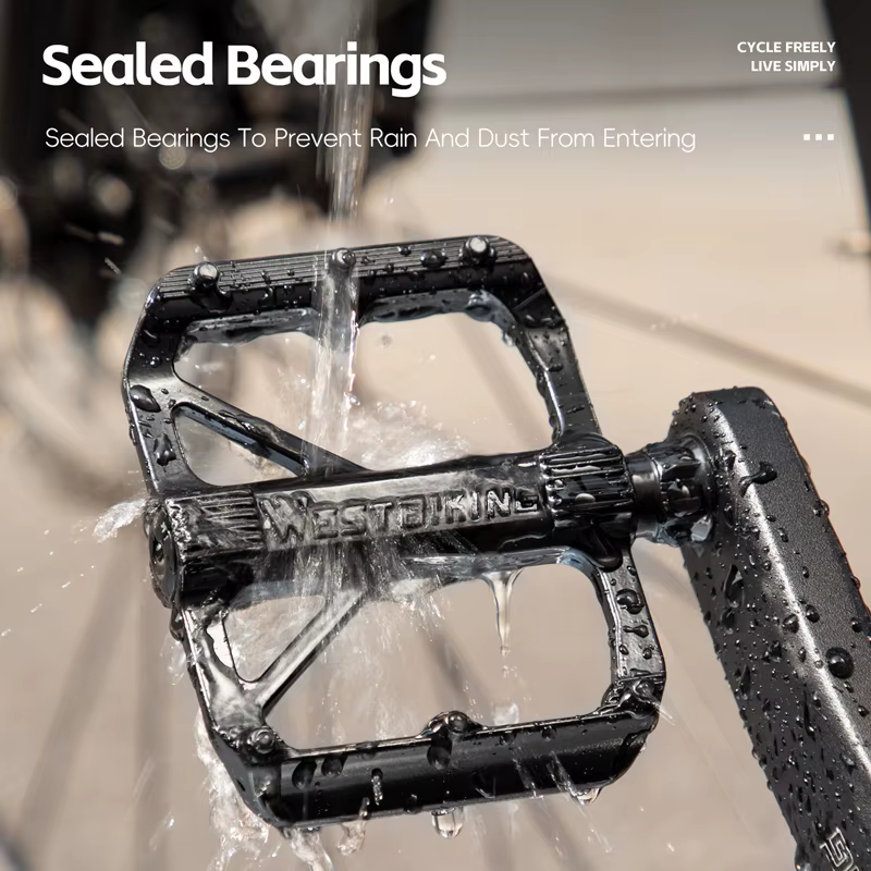 Pédales de vélo légères WEST BIKING à 3 roulements