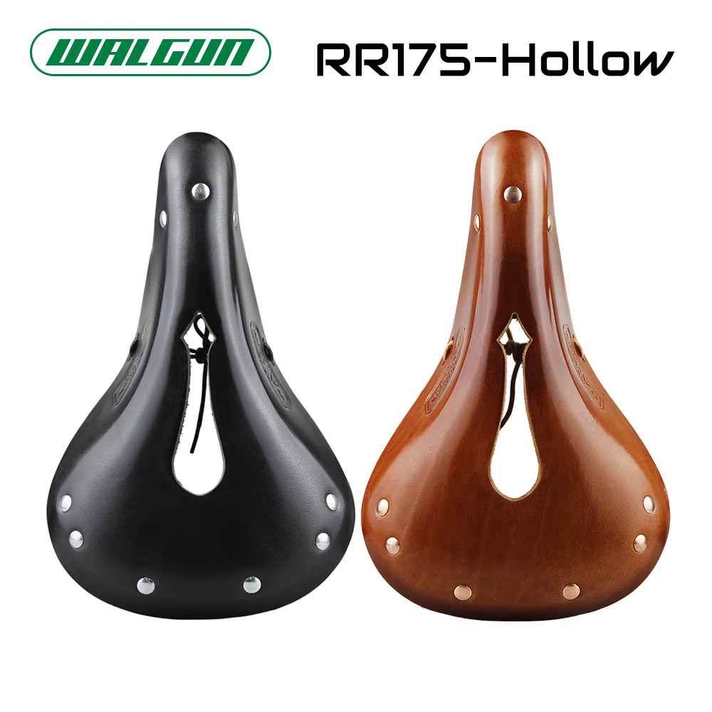 Selle de vélo WALGUN, selle en cuir vintage artisanale