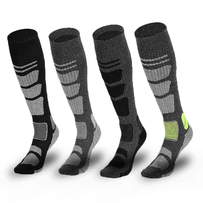 Chaussettes de cyclisme d'hiver mérinos sport Snowboard laine Ski randonnée Ski bas hommes femmes genou haute chaussette thermique