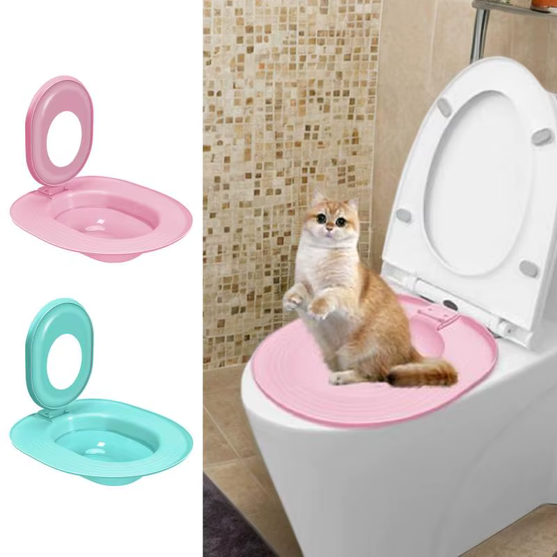 Kit d'entraînement aux toilettes pour chat, siège rinal réutilisable, pot, bac à litière, siège d'entraînement pour animaux de compagnie, fournitures de nettoyage pour animaux de compagnie