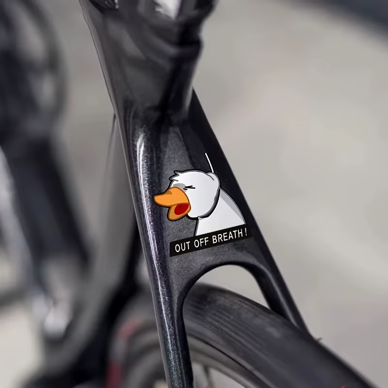 Autocollant de vélo « Funny Tired Duck » « Out Of Breath »