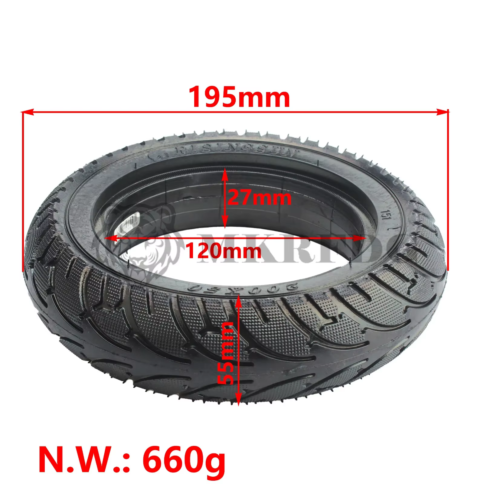 Pneu solide 200x50 pour roue arrière Speedway mini 4 Pro
