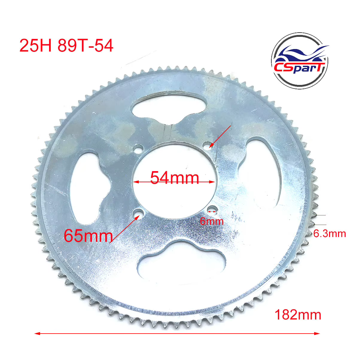 Pignon arrière 25H 55 65 80 89 dents 55T 65T 80T 89T 54MM pour Razor EVO x-treme IZIP E Scooter à gaz Mini Moto