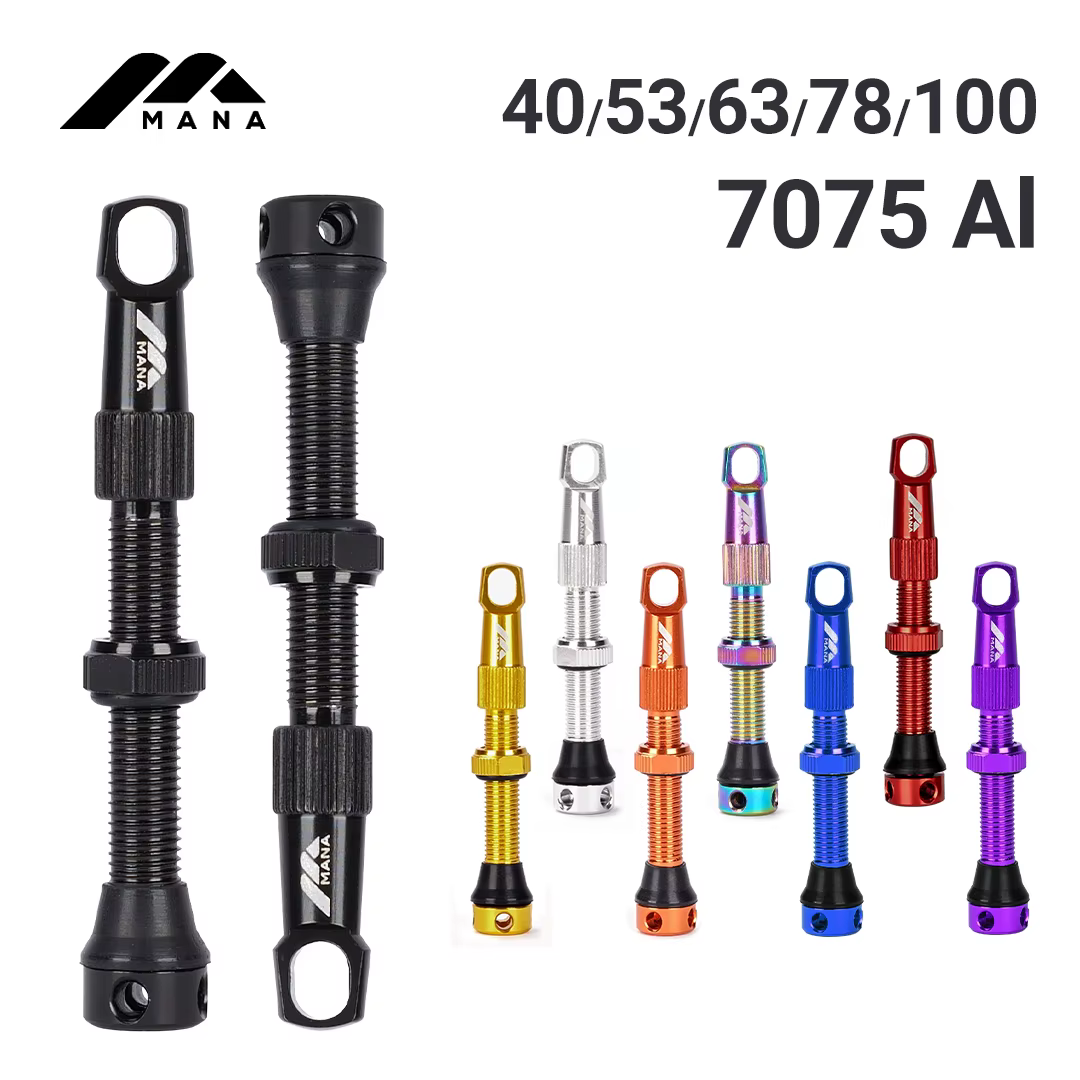MANA 1 paire de Valve Presta de vélo 40/53/63/78/100mm 7075 en alliage d'aluminium pour route sans chambre à air/vtt/vélo de gravier-Valve ELITEWHEELS