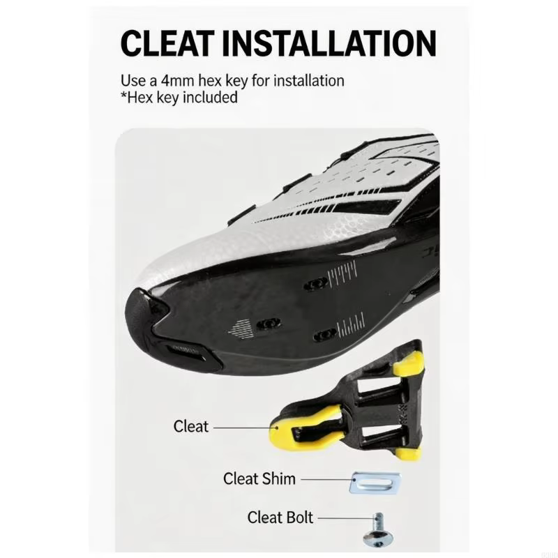 Plateforme vélo à clipser avec crampons matériel zone contact du cadre ouvert