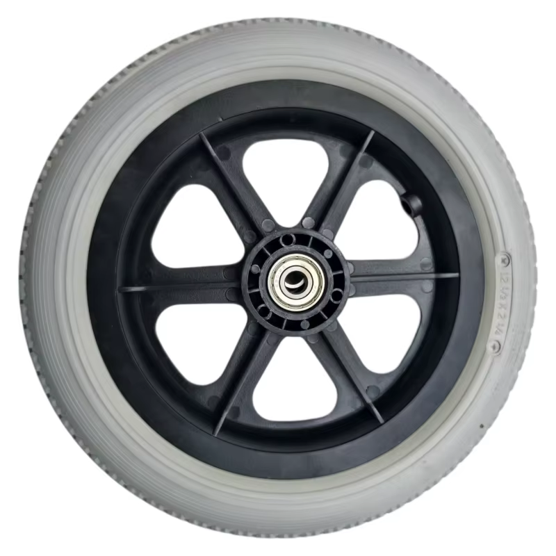 12 pneus solides gris non gonflables de 1/2 x 2 1/4, adaptés au remplacement des pneus de trottinettes électriques, résistants à l'usure et antidérapants