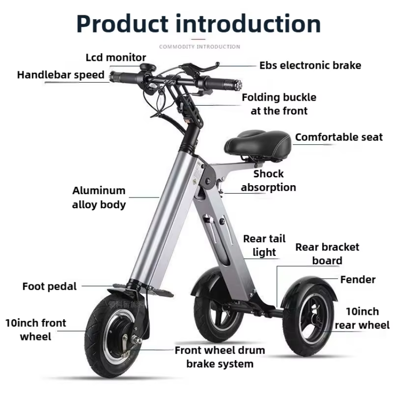 Nouveau Mini petit Tricycle électrique pliable Portable personnes âgées équitation trajet Scooter
