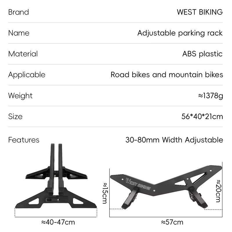 WEST BIKING – support de stationnement universel réglable pour vélo de route et vtt