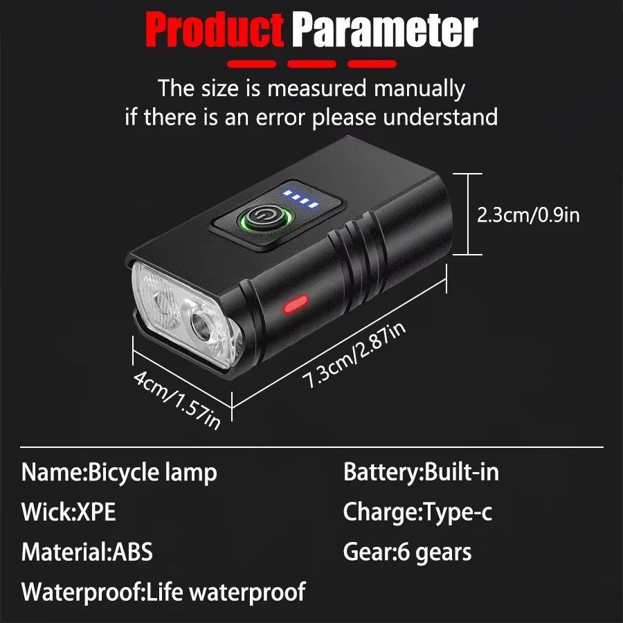 Lumière de vélo lumineuse T6 LED avant USB Rechargeable vtt lampe