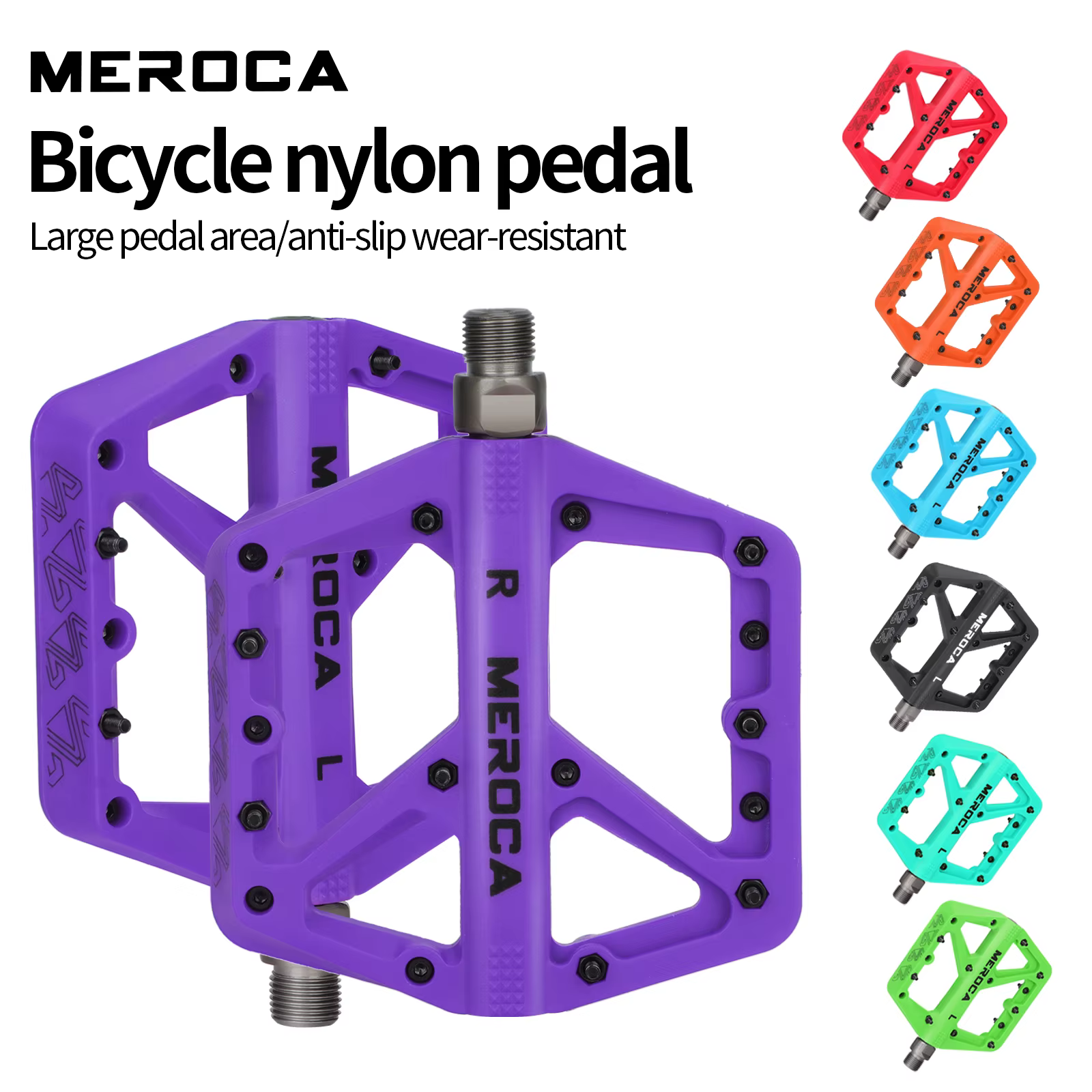 MEROCA C569 pédale de vélo large plate-forme antidérapante roulement en Fiber de Nylon conception Durable