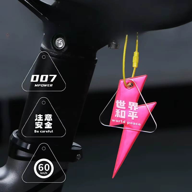 Pendentif réfléchissant pour vélo, avertissement de sécurité pour conduite en plein air, pendentif éclair, vélo pliant, vélo de route, type universel