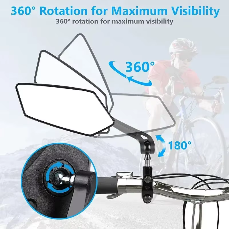Rétroviseur grand Angle rotatif réglable pour guidon de vélo de route