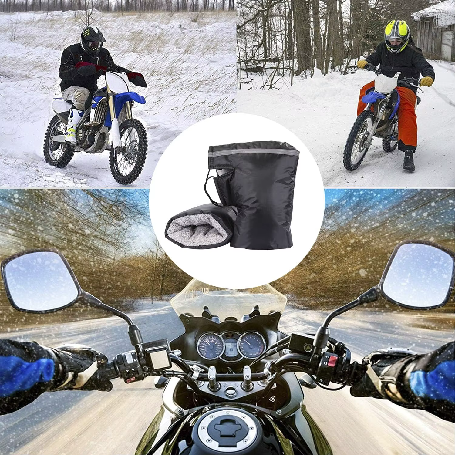 Mitaines de guidon universelles pour l'hiver