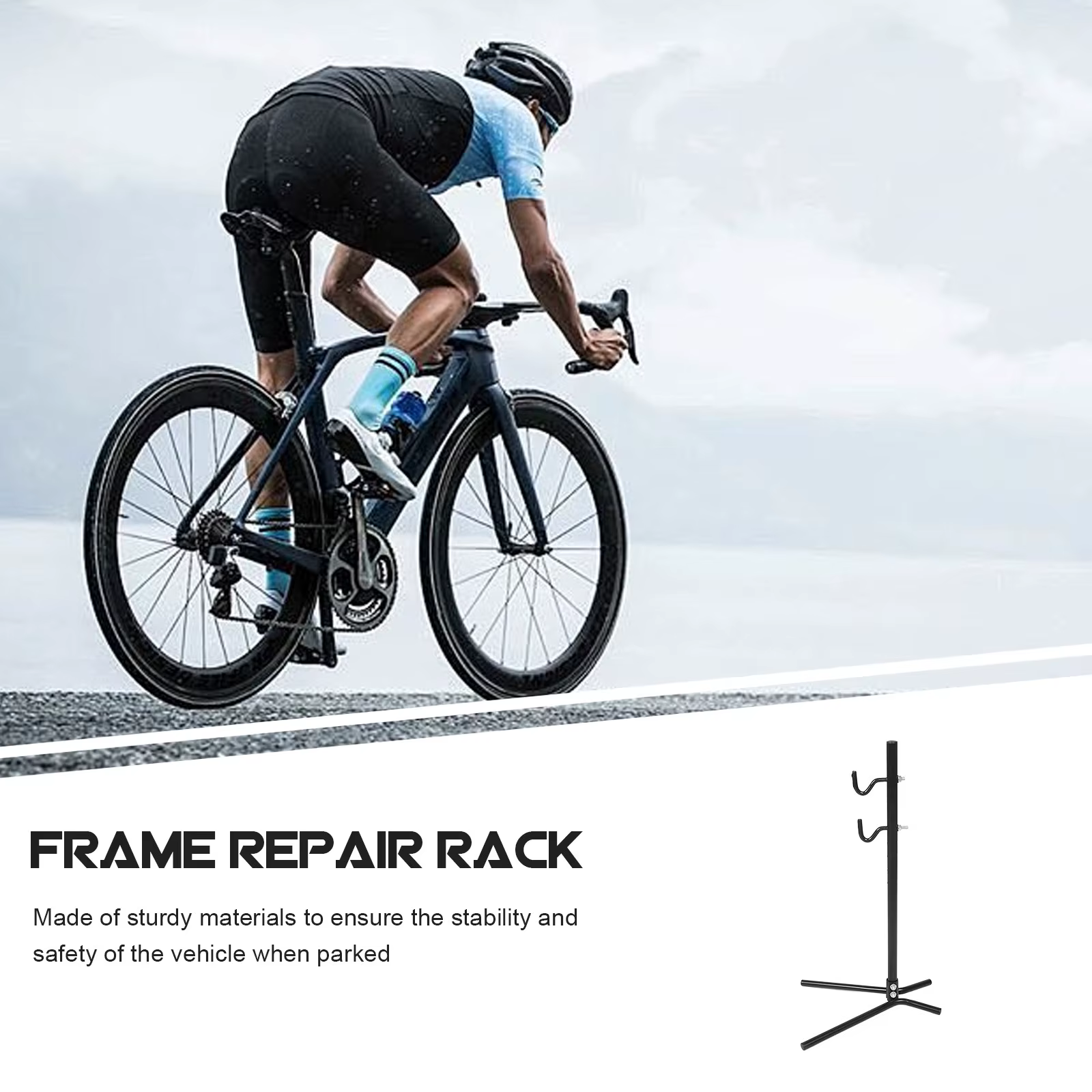 Support de réparation de vélo autoportant pliable, hauteur réglable, pour l'entretien et le rangement des vélos de route, VTT et vélos électriques, portable
