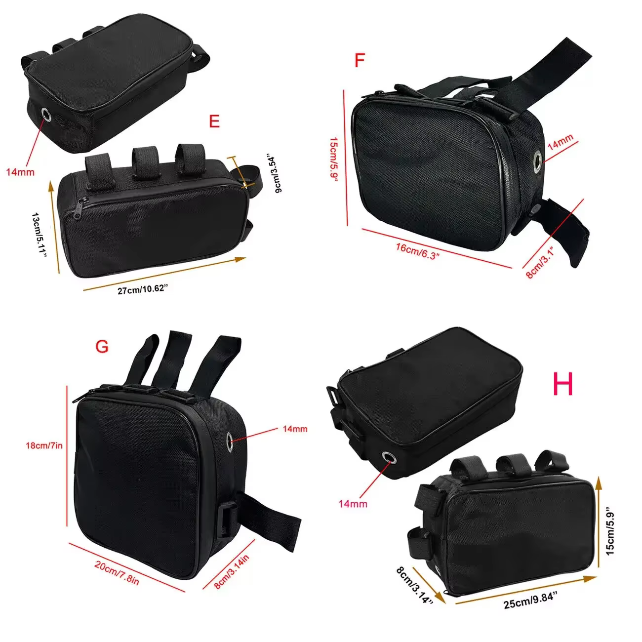 Sac de paquet de cadre de Tube de vélo