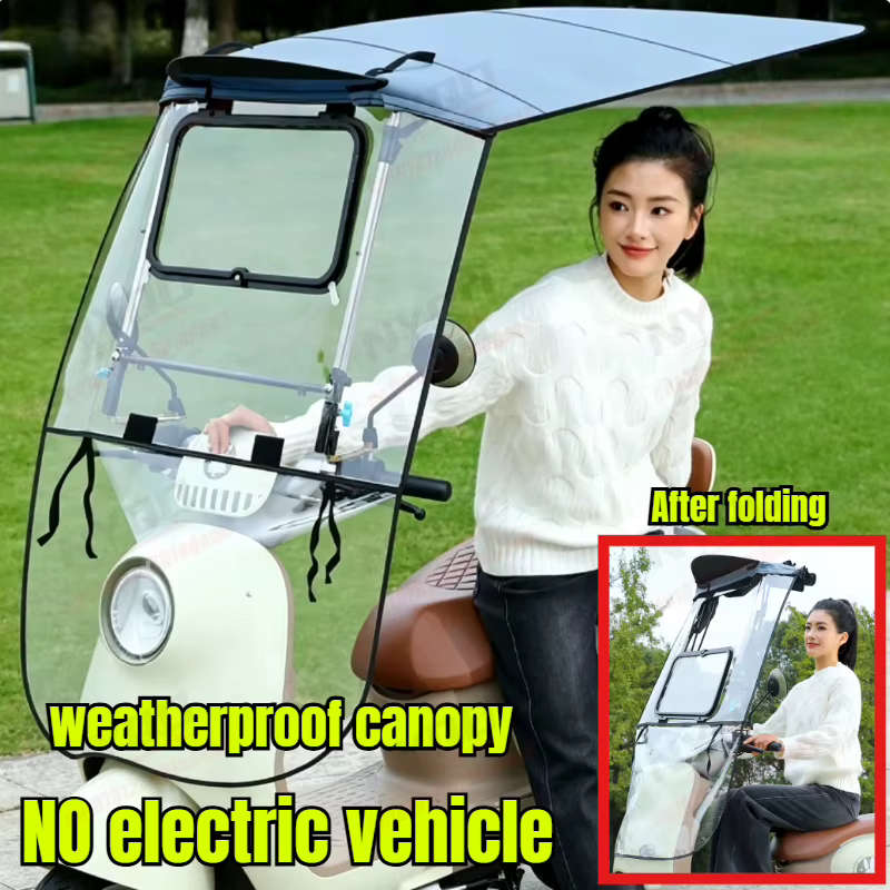 Nouvelle auvent pour trottinette électrique avec protection solaire et contre la pluie